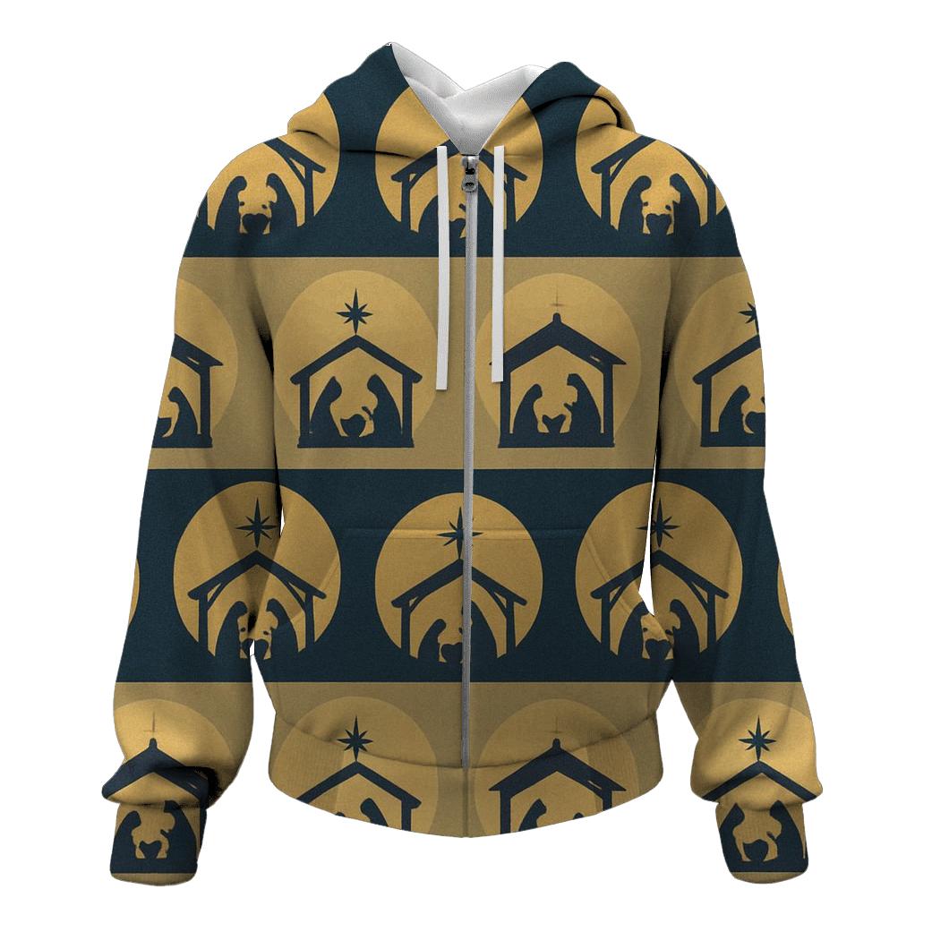 Nativity Silhouette Halo Bands premium hoodies