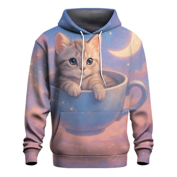 Celestial Teacup Cat pullover hoodies