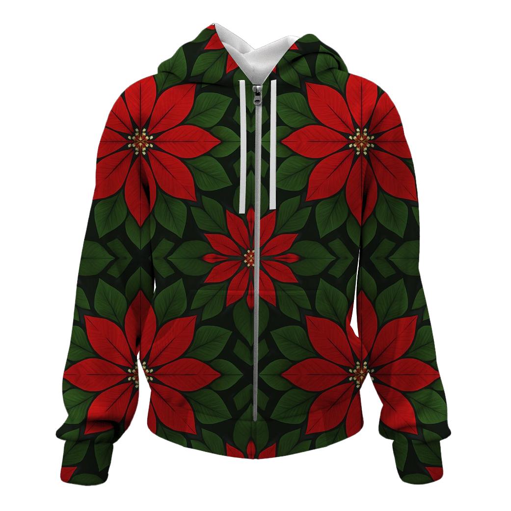Poinsettia Kaleidoscope Rosette hoodie styles