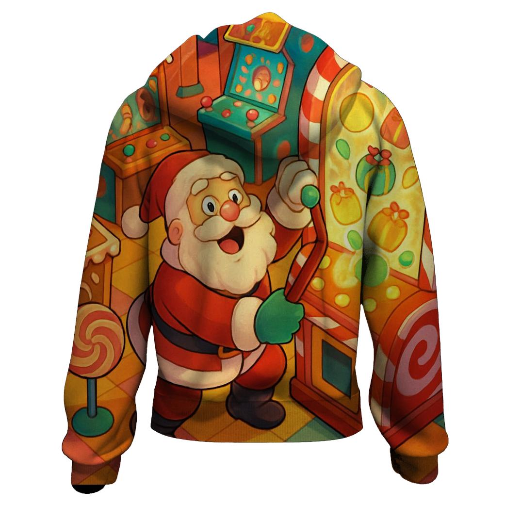 Retro Candy Arcade Santa lightweight hoodies