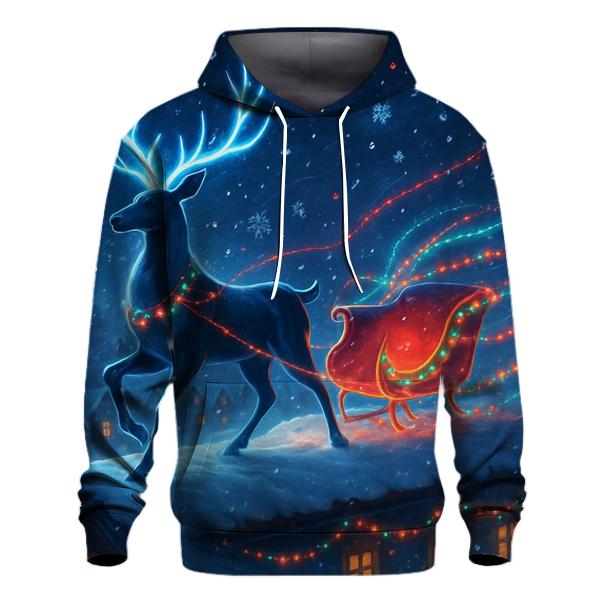 Midnight Reindeer Light Parade zip-up hoodies