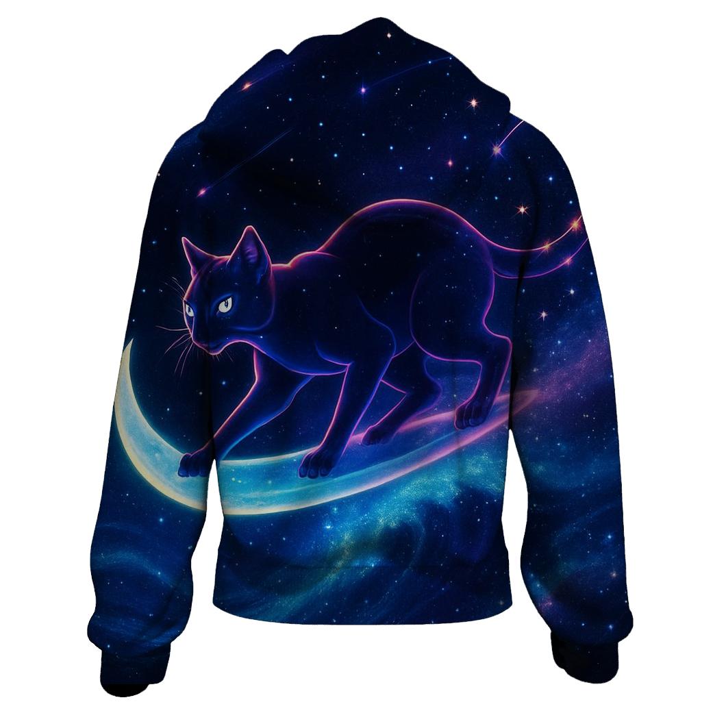 Celestial Tide Surfer Cat heavyweight hoodies