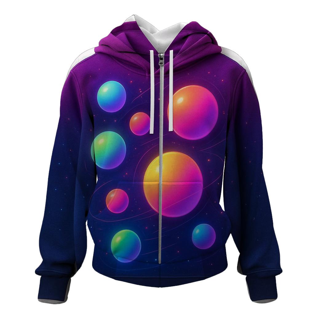 Orbiting Spheres Gradient Playground premium hoodies