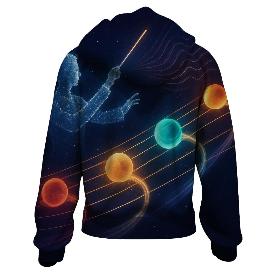 Harmonic Orbits Cosmic Symphony lightweight hoodies