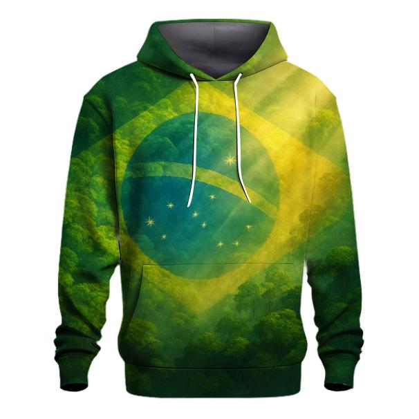 Brazilian Flag Forest Canopy Double Exposure pullover hoodies