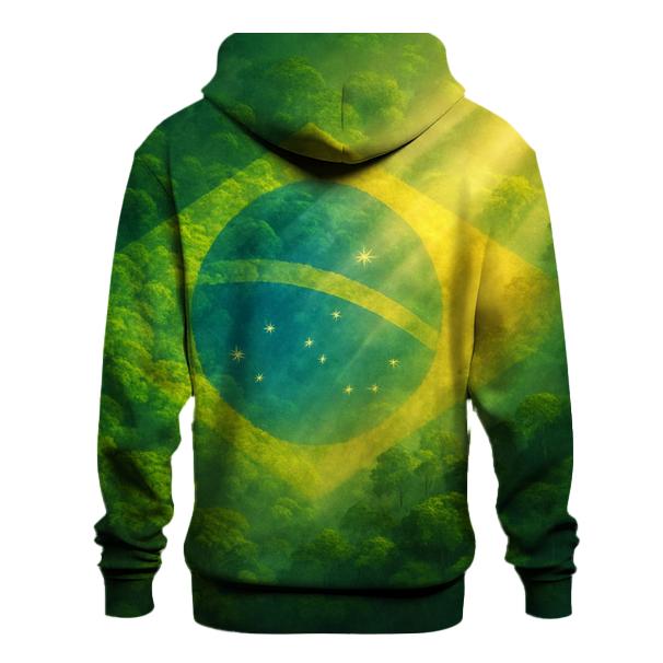 Brazilian Flag Forest Canopy Double Exposure pullover hoodies