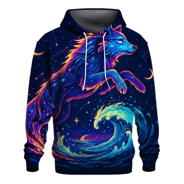 Celestial Tidal Wolf designer hoodies