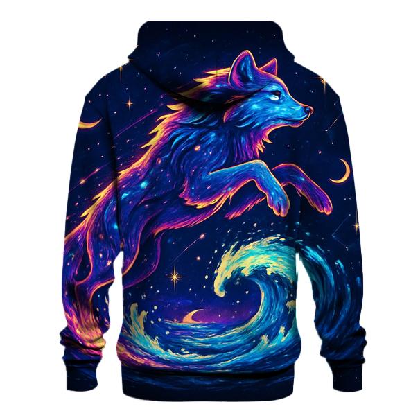 Celestial Tidal Wolf designer hoodies