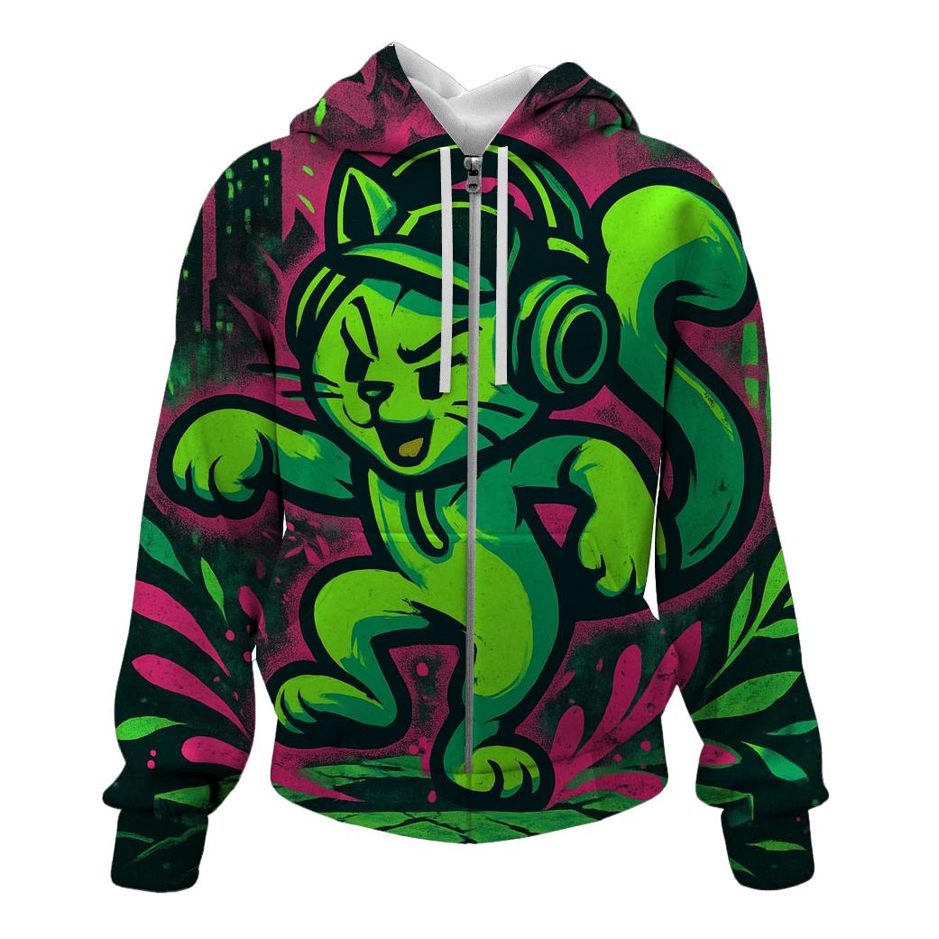 Graffiti Jungle Rhythm Cat hoodie designs