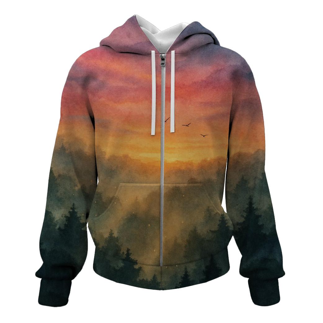 Forest Canopy Ember Sky lightweight hoodies