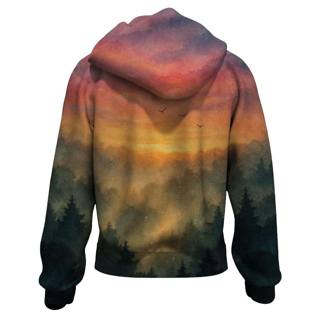 Forest Canopy Ember Sky lightweight hoodies