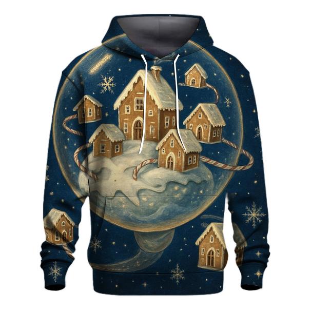 Gingerbread Galaxy Snowglobe printed hoodies