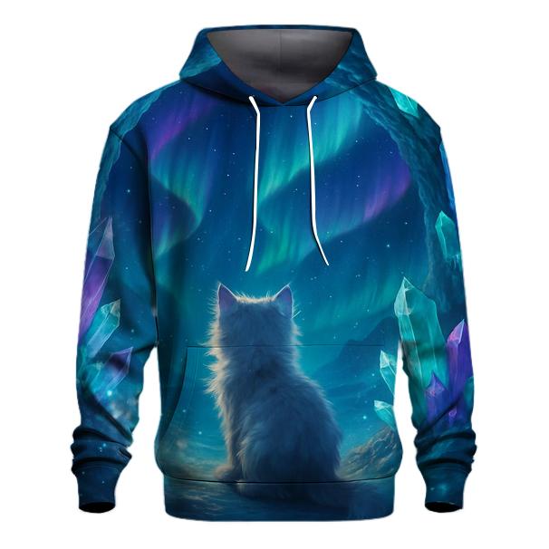 Crystal Cave Stargazer Cat printed hoodies