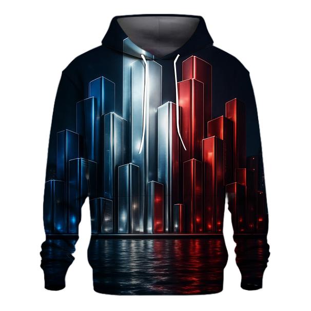 French Flag City Skyline Metallic Night hoodie trends