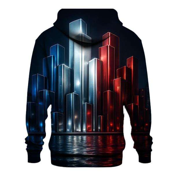 French Flag City Skyline Metallic Night hoodie trends