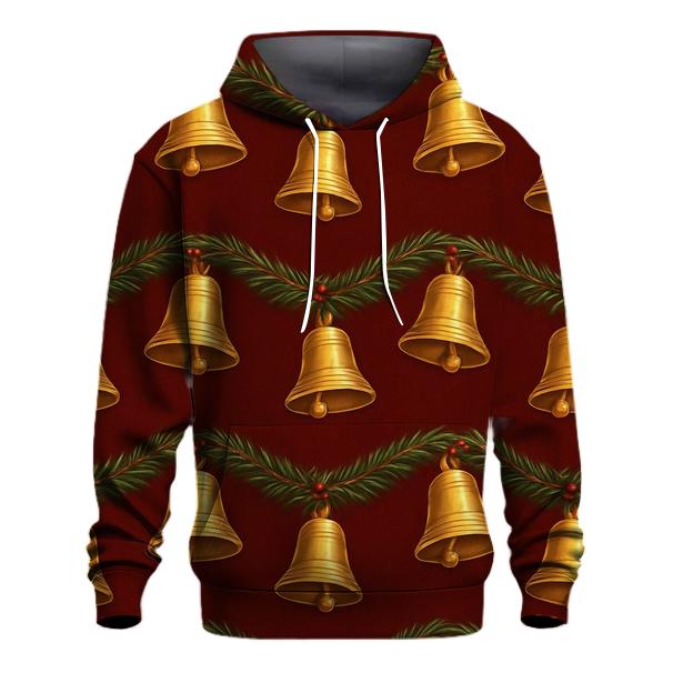 Golden Bell Garland Wave On Deep Red hoodies fashion