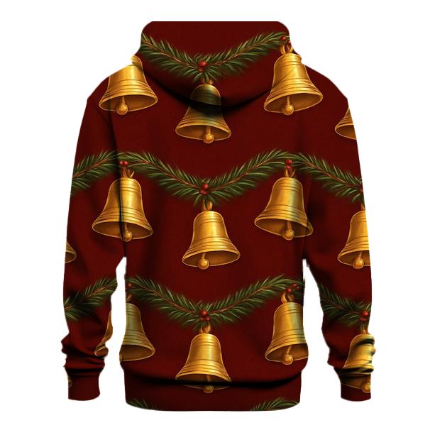 Golden Bell Garland Wave On Deep Red hoodies fashion