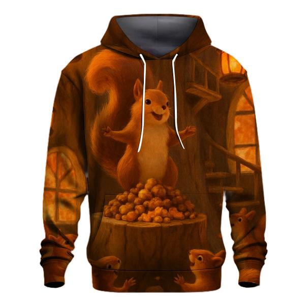 Squirrels Autumn Feast Treehouse custom hoodies