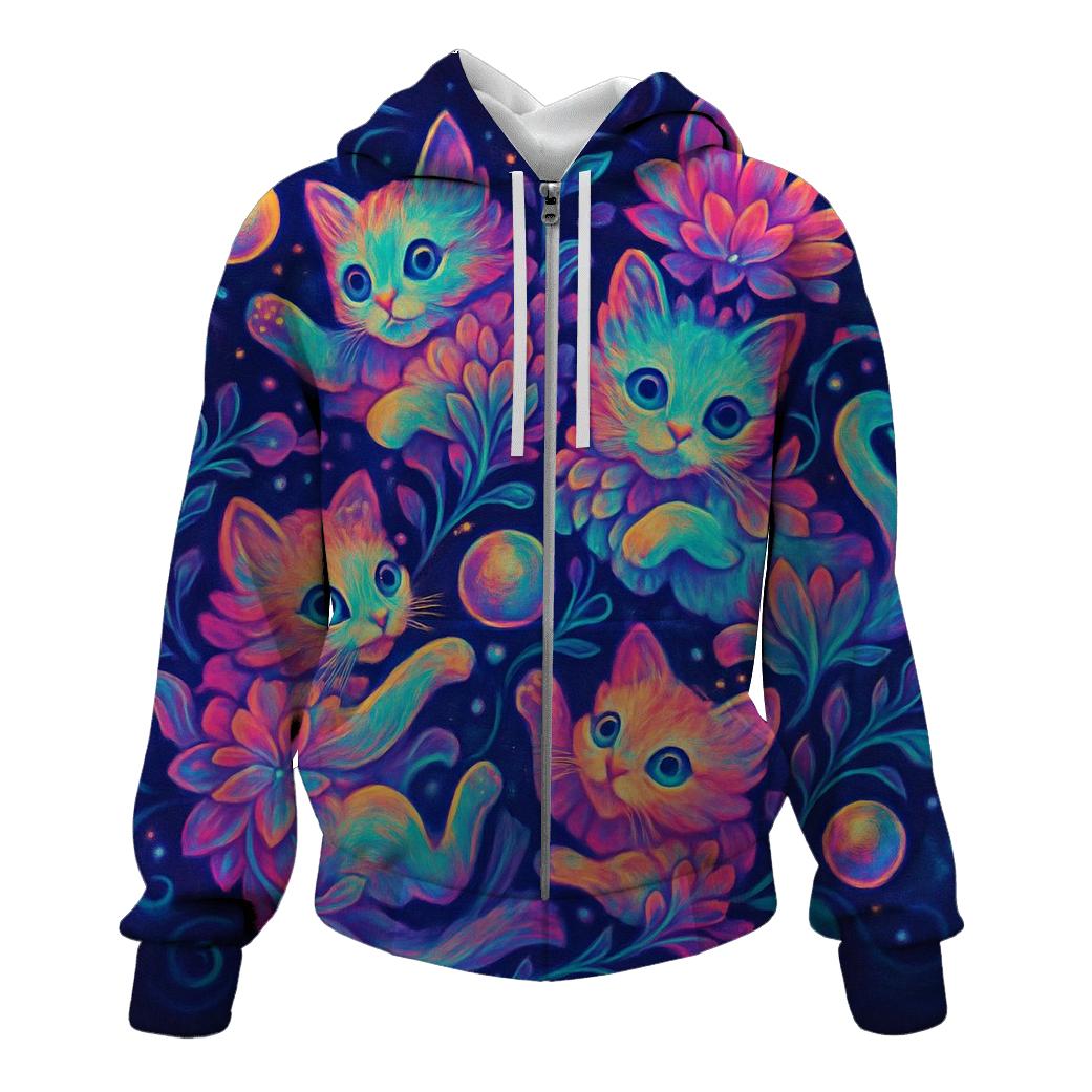 Psychedelic Stargarden Kitten Cluster hoodies fashion
