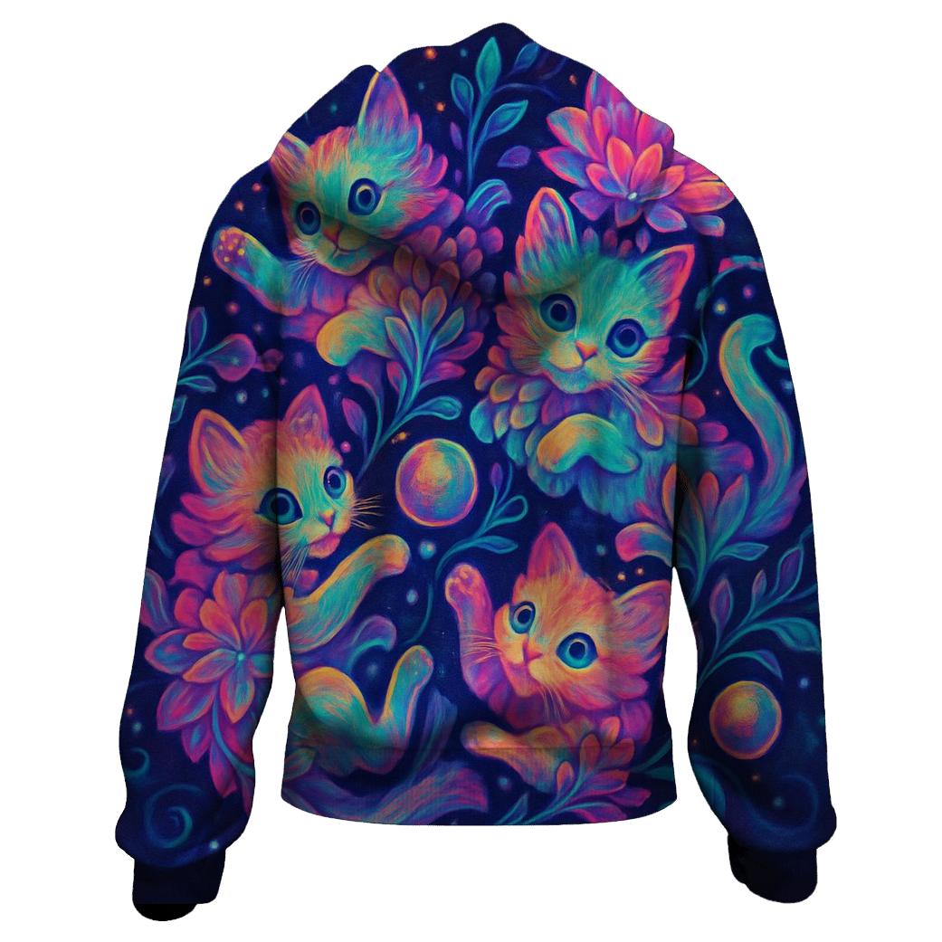 Psychedelic Stargarden Kitten Cluster hoodies fashion