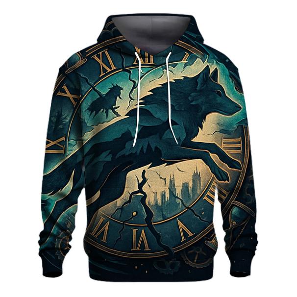 Chrono Rift Time Wolf hoodies fashion