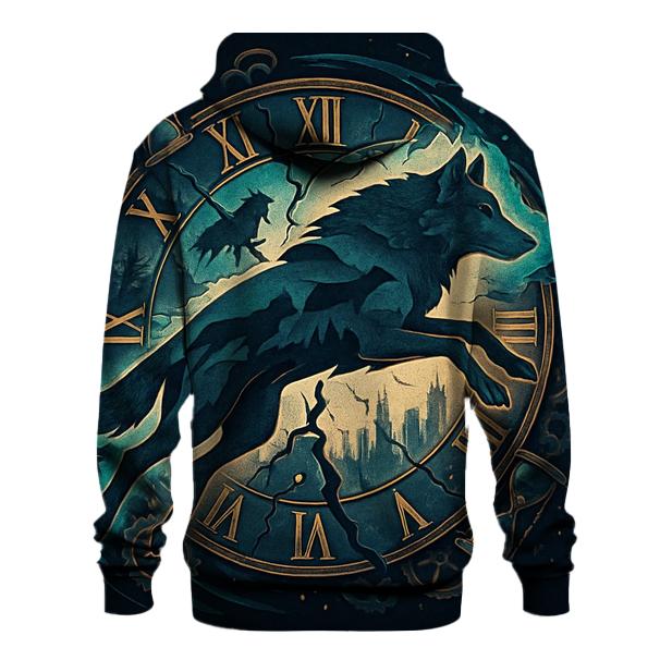 Chrono Rift Time Wolf hoodies fashion