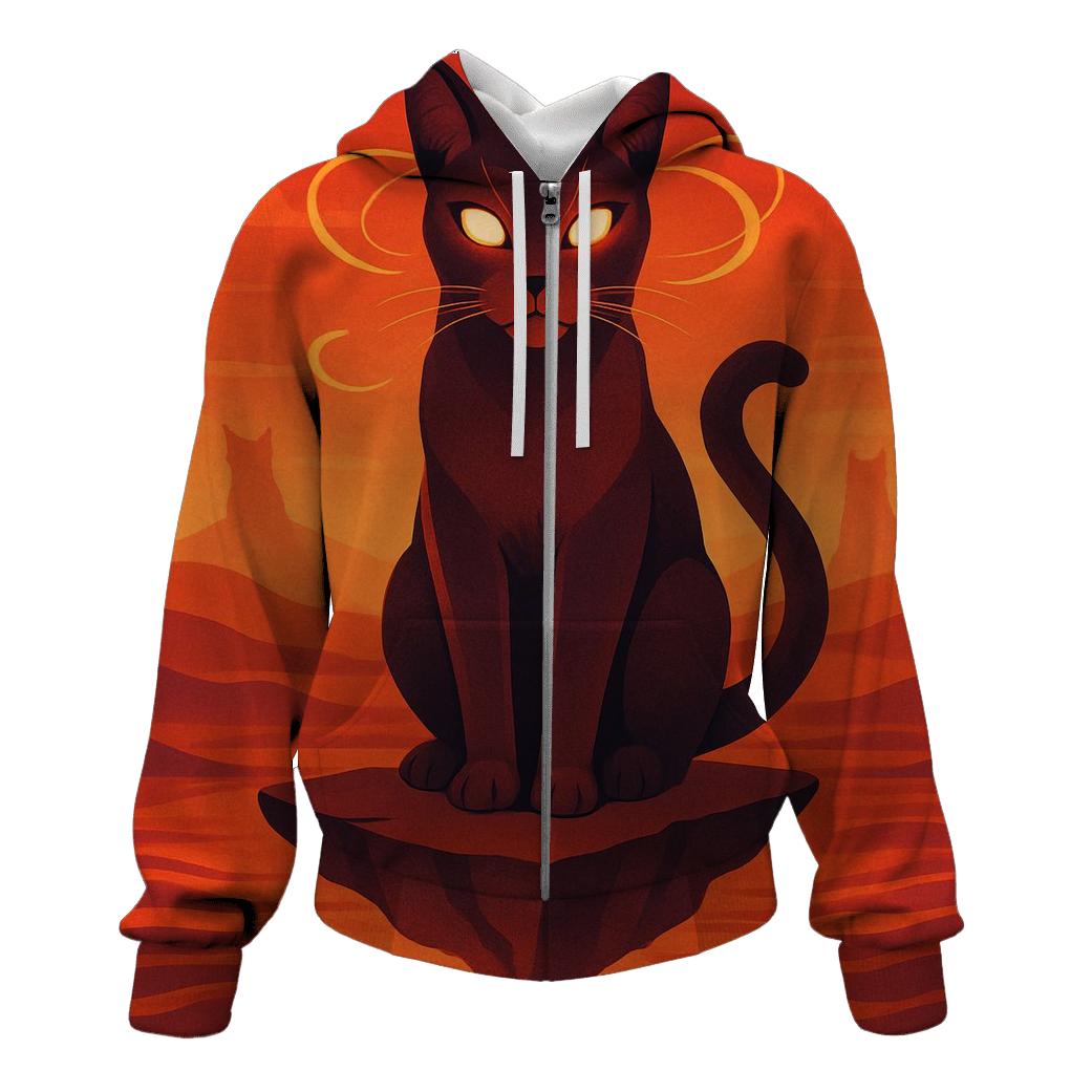 Desert Mirage Oracle Cat zip-up hoodies