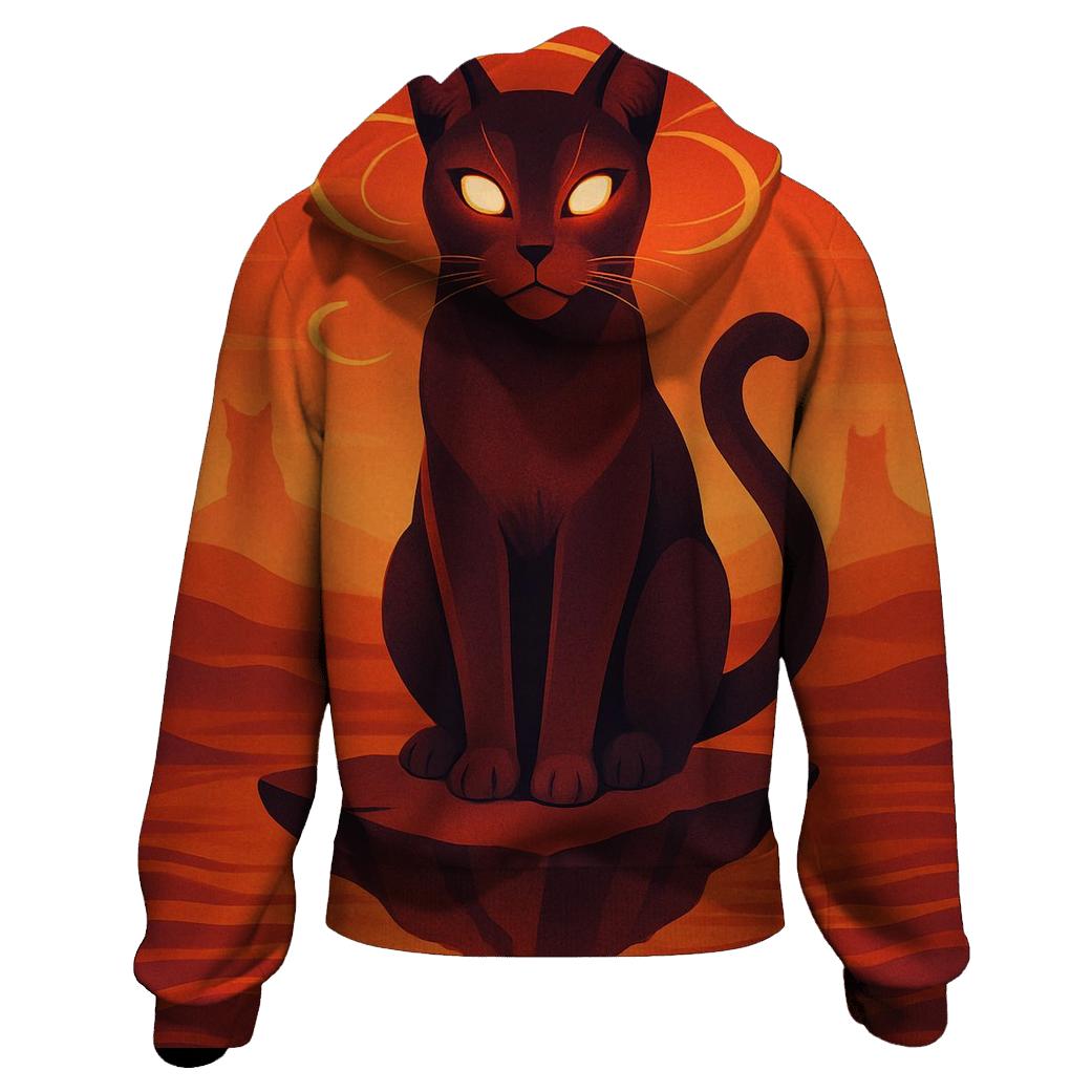 Desert Mirage Oracle Cat zip-up hoodies