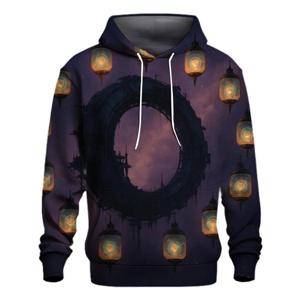 Orbiting Lanterns Of The Lost Station lightweight hoodies