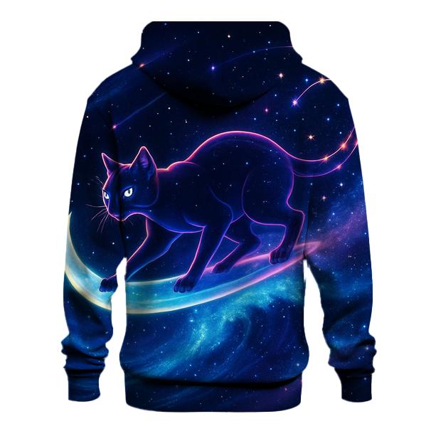 Celestial Tide Surfer Cat lightweight hoodies