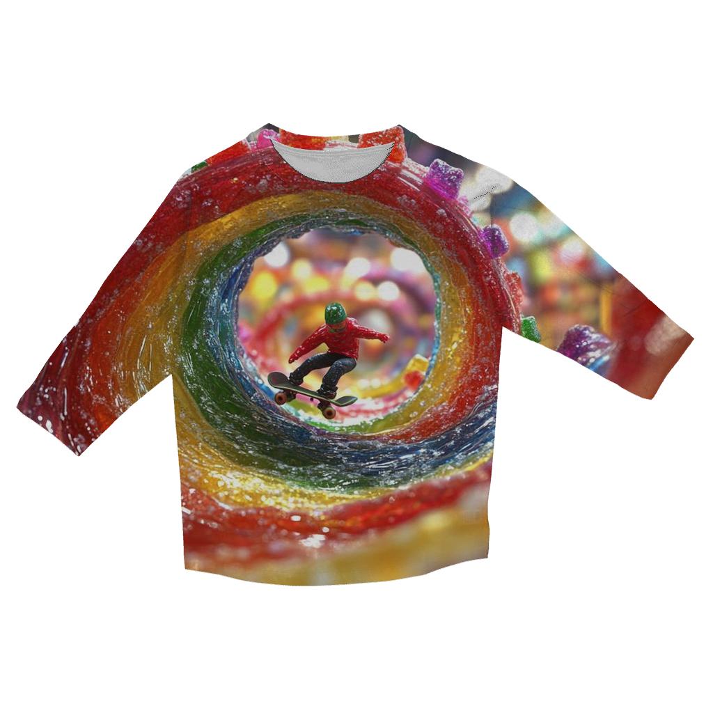 Rainbow Gummy Skate Wave cotton quarter sleeve shirts