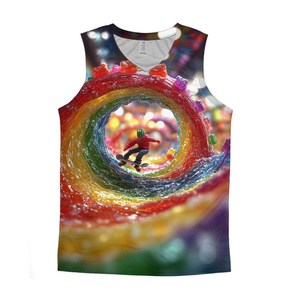 Rainbow Gummy Skate Wave personalized athletic tanks