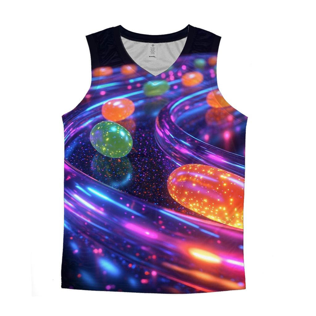 Jelly Bean Cyber Circuit graphic print tank tops