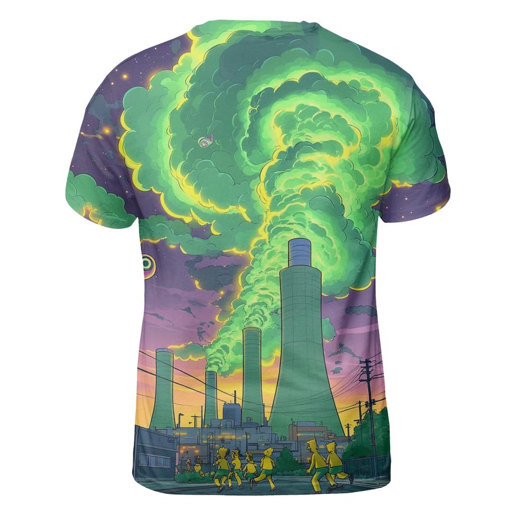Nuclear Nebula Over Springfield artistic all-over print tops