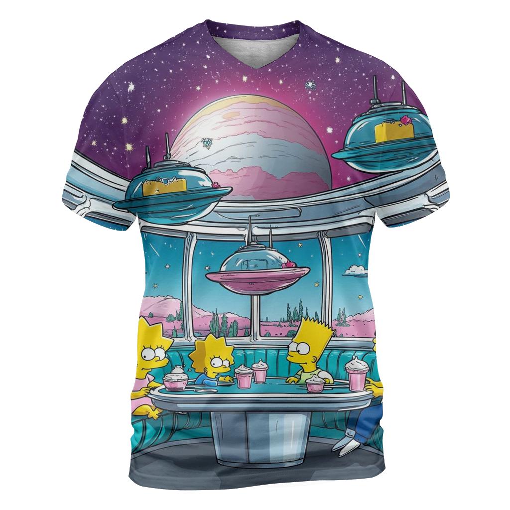 Springfield Space Diner Chaos vibrant all-over design tees
