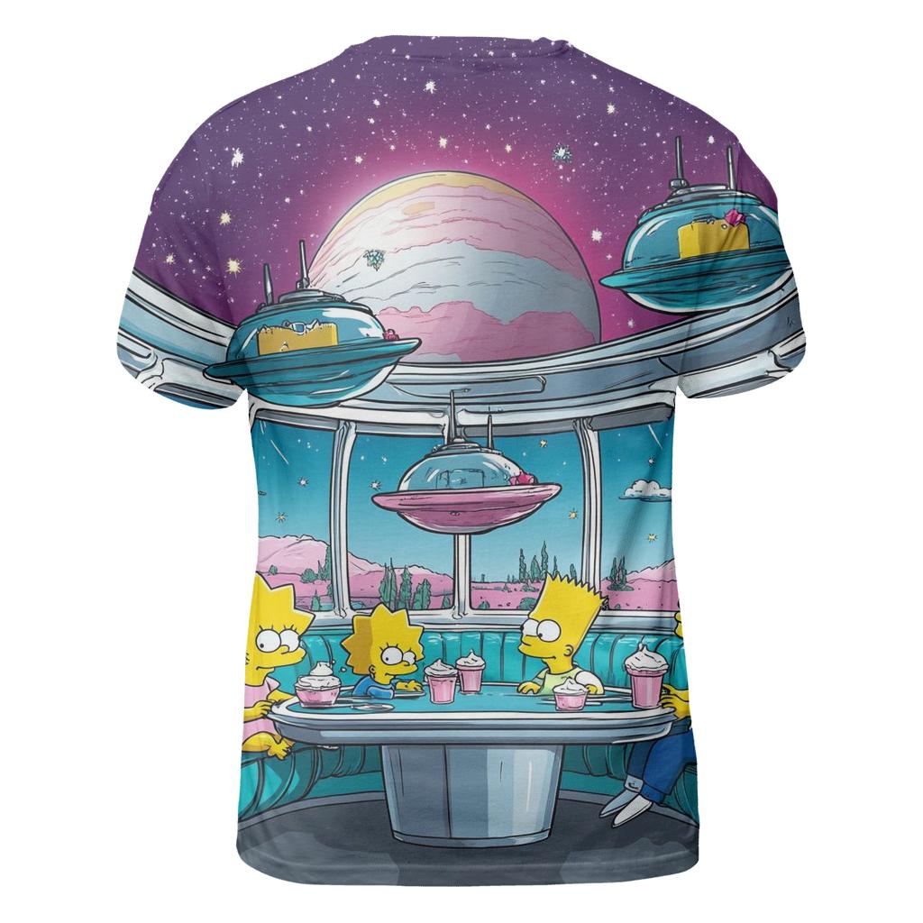 Springfield Space Diner Chaos vibrant all-over design tees