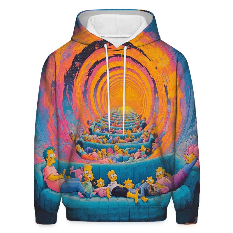 Couch Gag Time Warp Spiral printed hoodies