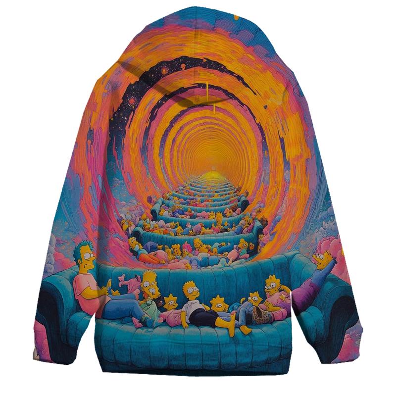 Couch Gag Time Warp Spiral printed hoodies