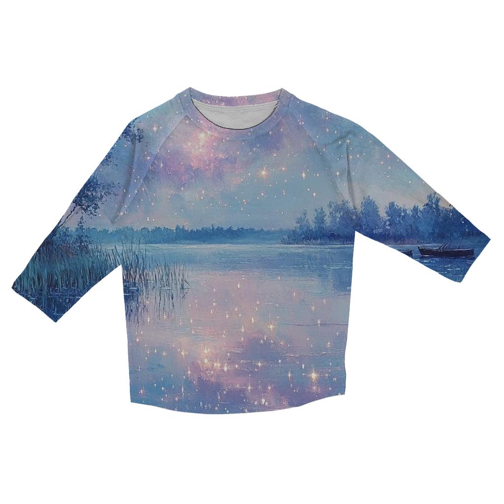 Monet Inspired Nebula Reflections On A Quiet Lake cotton quarter sleeve shirts