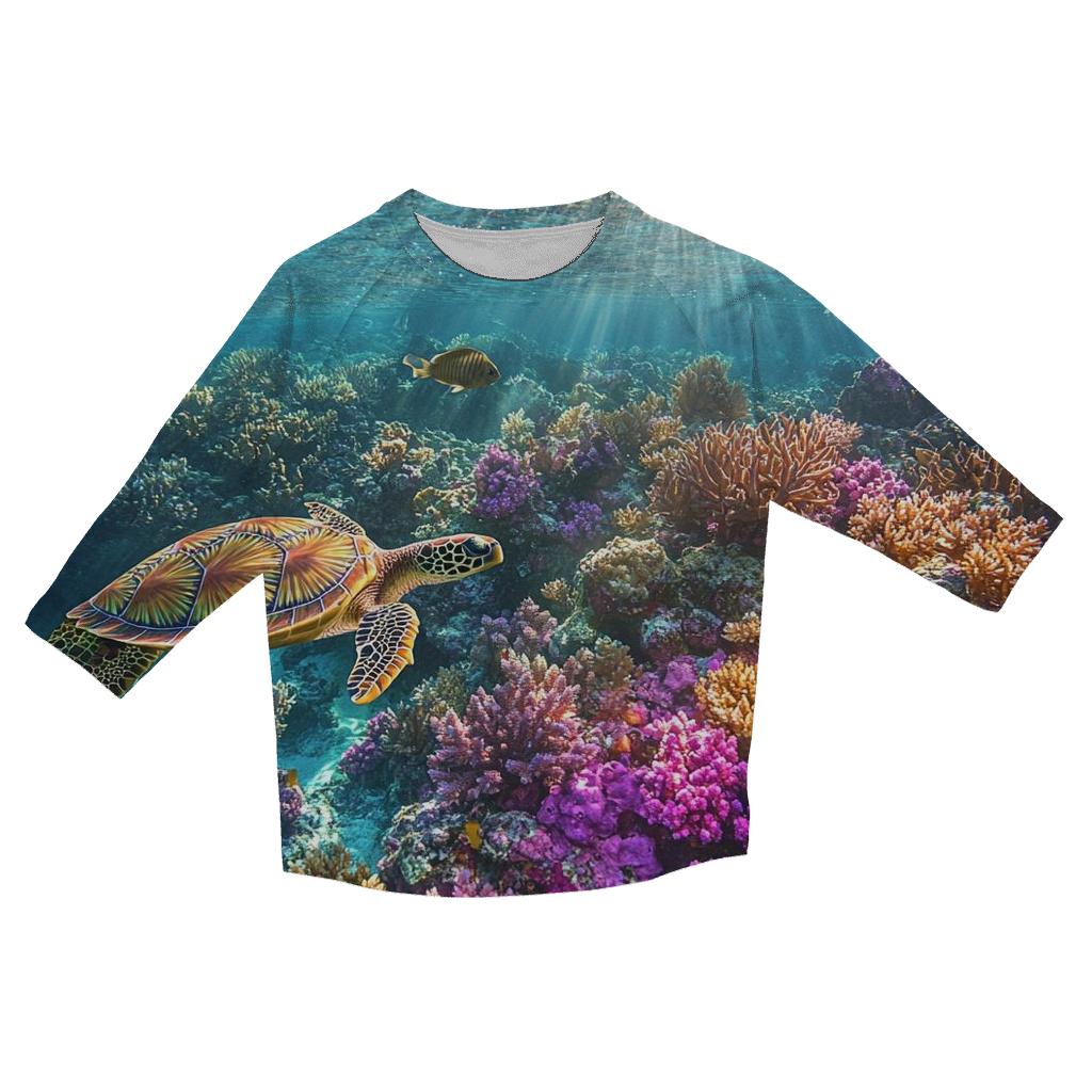 Great Barrier Reef Cairns Reefscape cotton quarter sleeve shirts