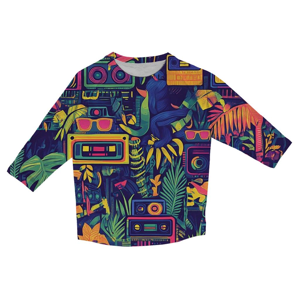 BoomBox Jungle Cartoon Carnival personalized 3/4 sleeve tees