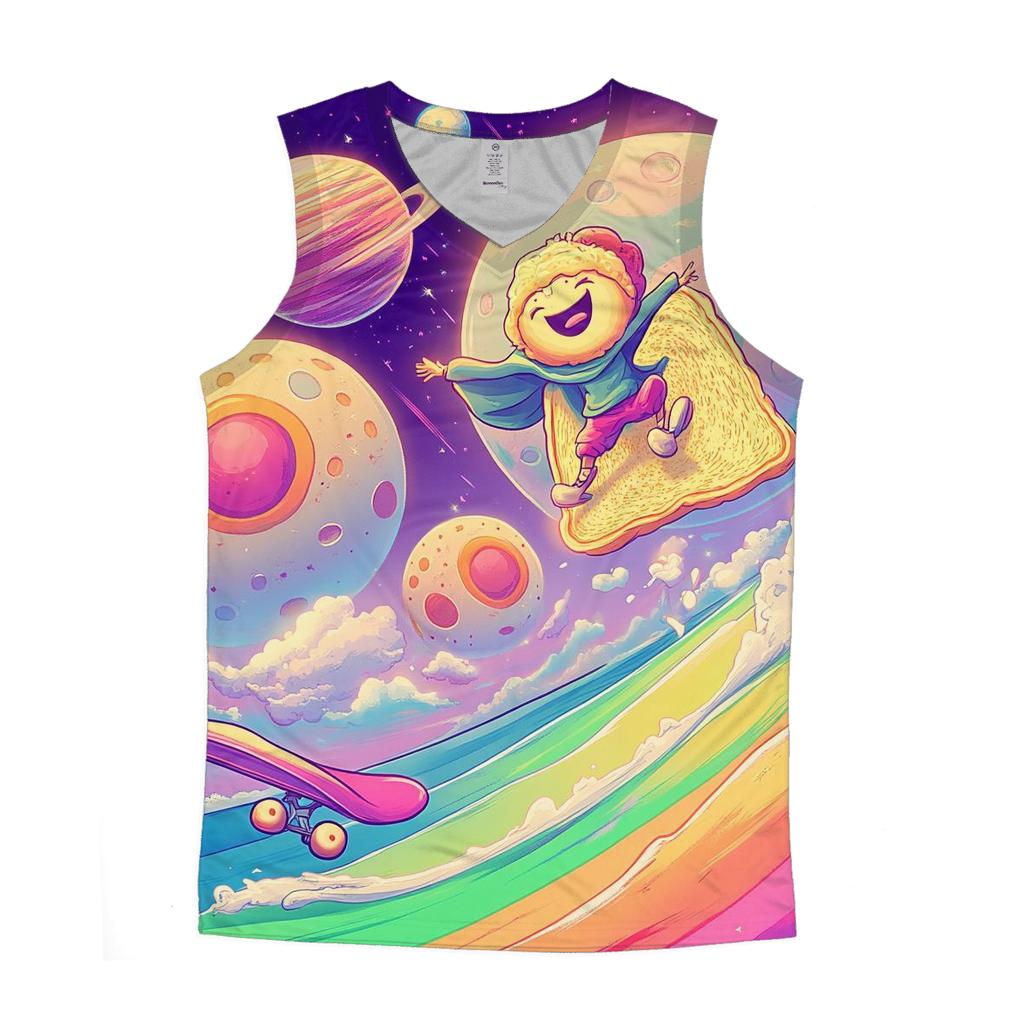 Cosmic Breakfast Cartoon Parade personalized athletic tanks