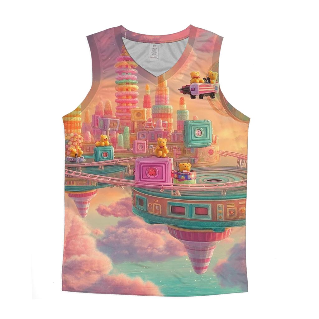 Retro Carnival Cloud City Toons personalized athletic tanks