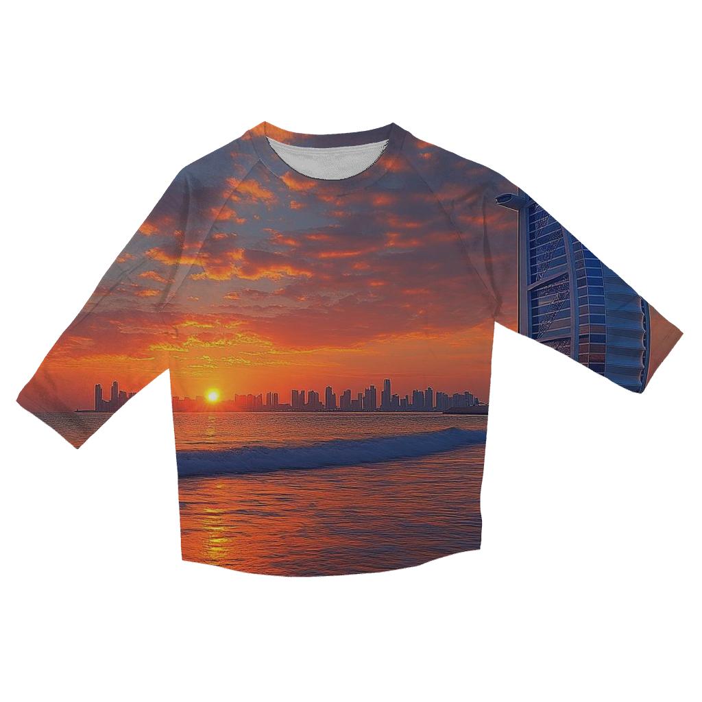Burj Al Arab Dubai Sunset Coast trendy 3/4 sleeve tops