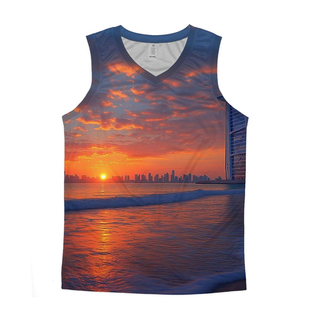 Burj Al Arab Dubai Sunset Coast sports performance tank tops