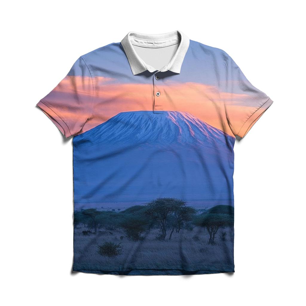 Mount Kilimanjaro Moshi Sunrise premium cotton polo shirts