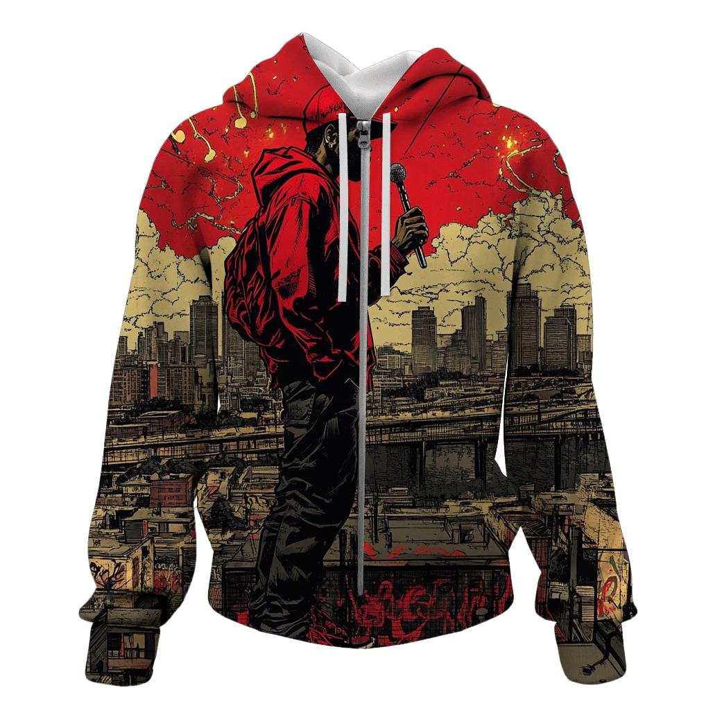 Queensbridge Skyline Poet graphic hoodies