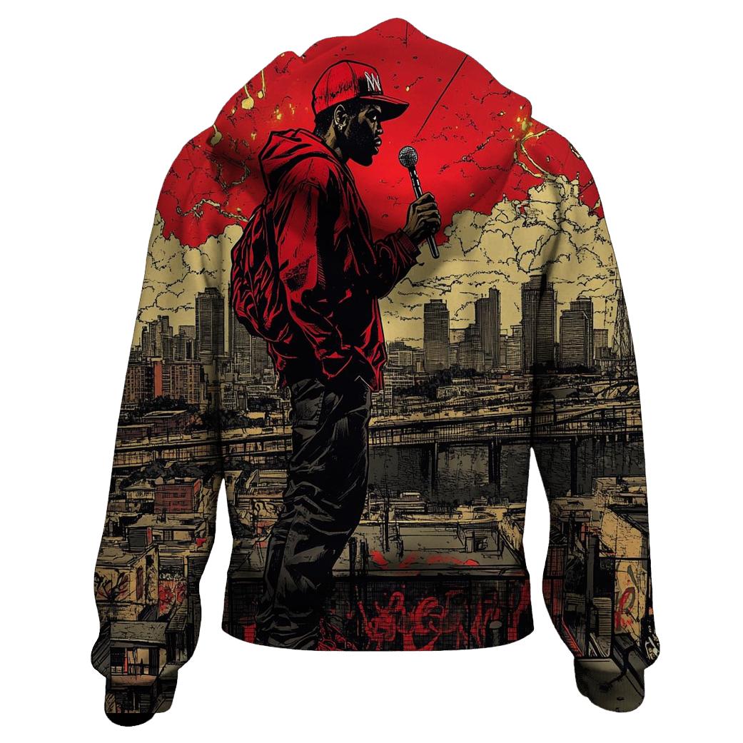 Queensbridge Skyline Poet graphic hoodies