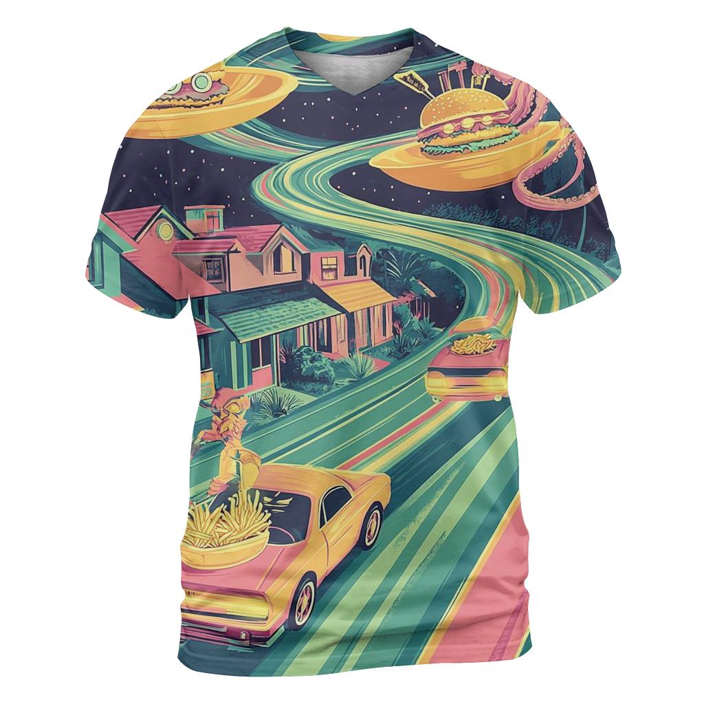 Suburban UFO Drive Thru Rush custom all-over print shirts