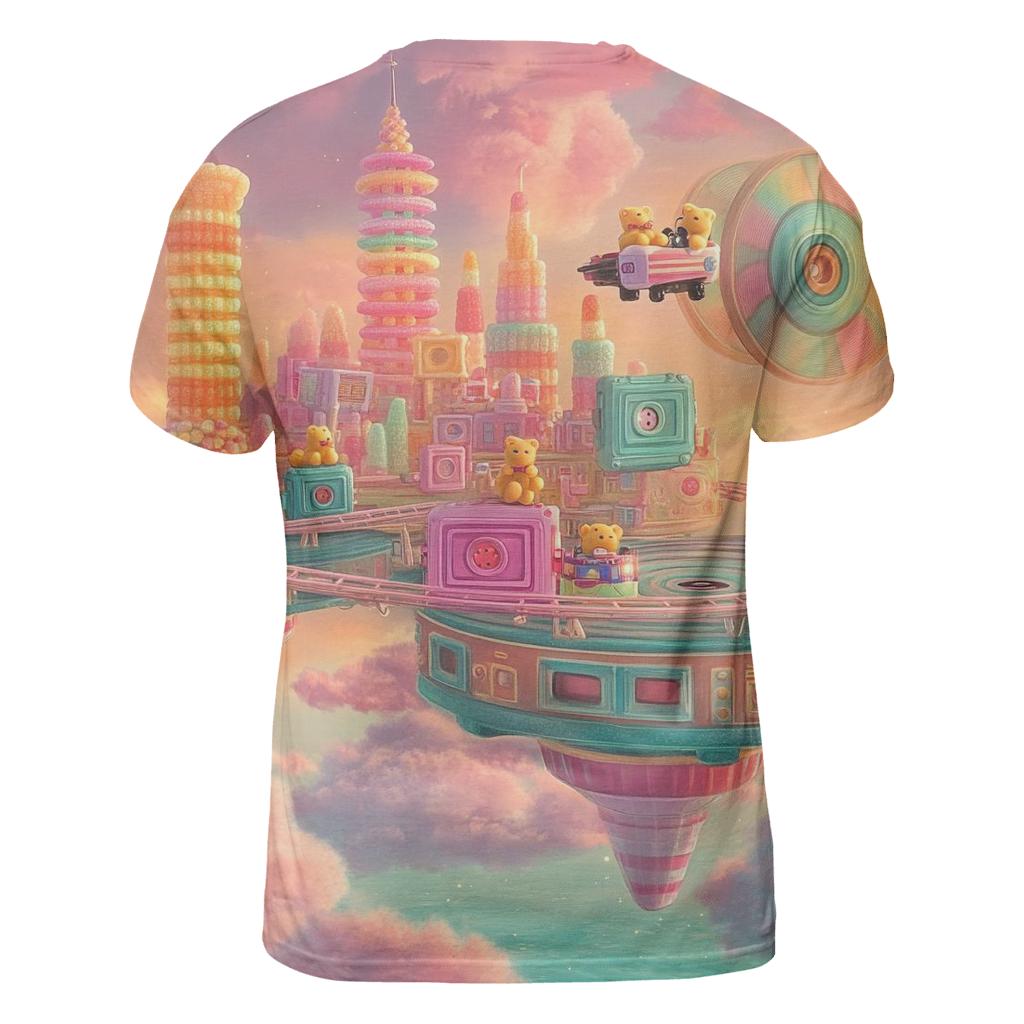 Retro Carnival Cloud City Toons artistic all-over print tops